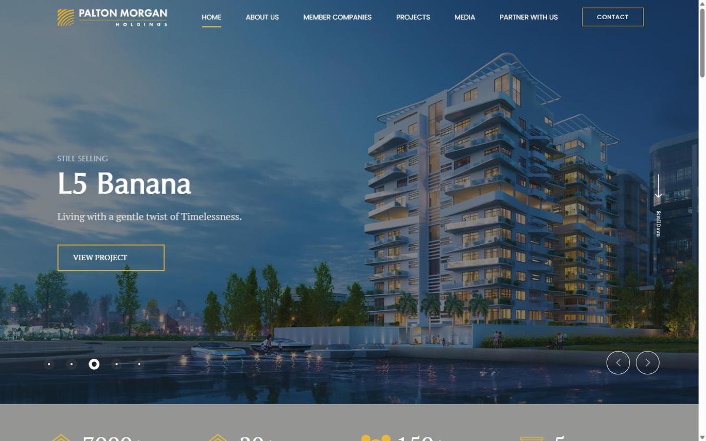 Palton Morgan website with the L5 Banana architectural development